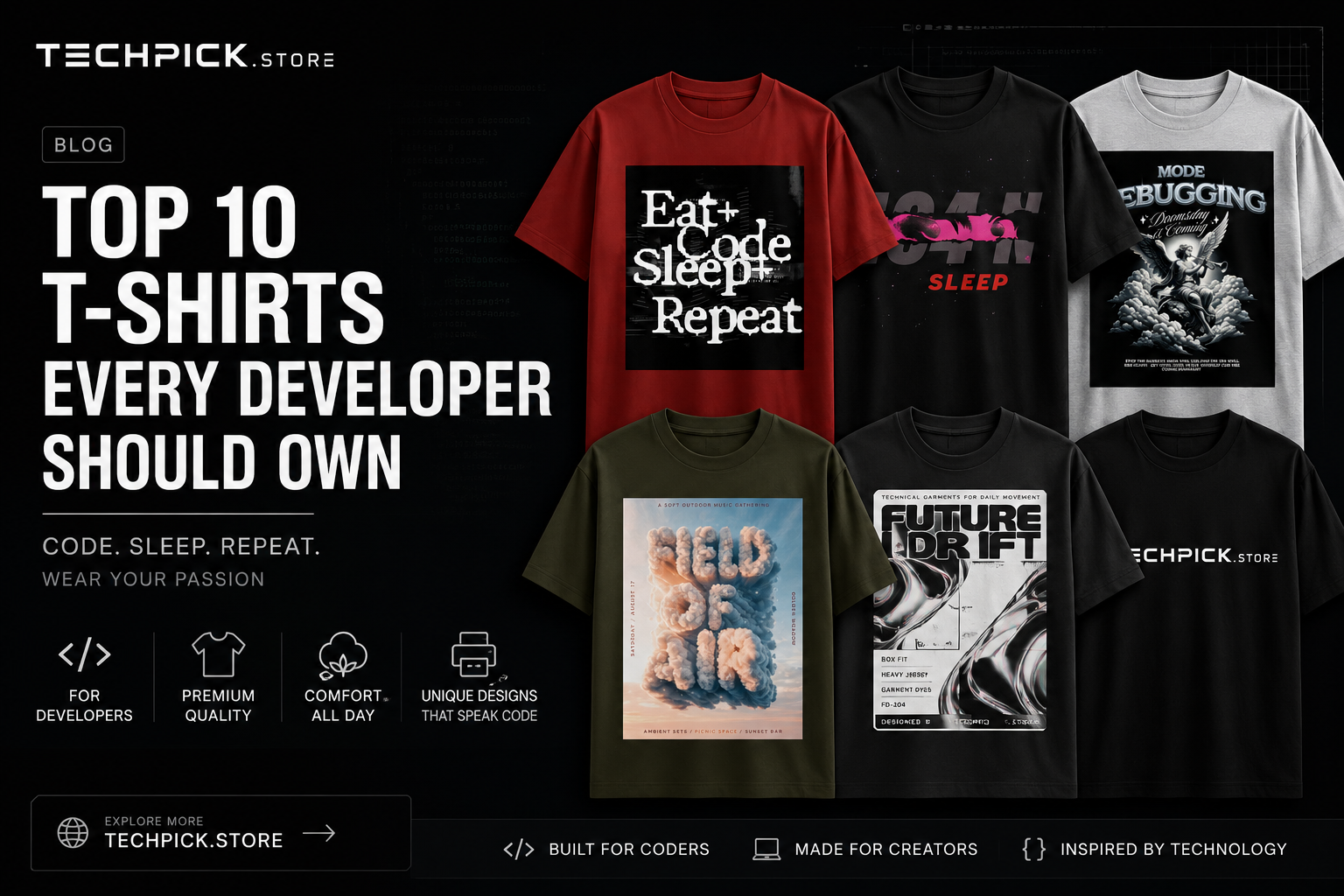 Premium Coding T-Shirts, Developer Apparel & Tech Streetwear | TechPick.Store